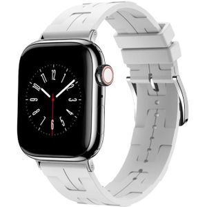 Voor Apple Watch Series 8 41 mm H textuur zachte siliconen gesp horlogeband