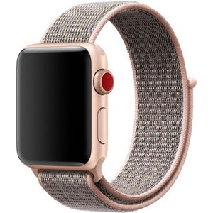 Simple Fashion Nylon horlogeband voor Apple Watch Series 5 & 4 44mm / 3 & 2 & 1 42mm  met Magic Stick (Roze)