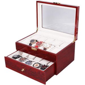 Houten bakverf watch box sieraden opslag display box (20-bit verf)