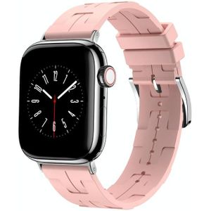 Voor Apple Watch Series 9 45 mm H textuur zachte siliconen gesp horlogeband