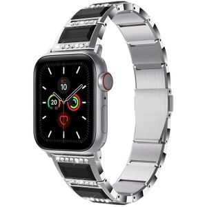 Xingyao-serie tweekleurige stalen band voor Apple Watch Series 6 & SE & 5 & 4 44mm / 3 & 2 & 1 42mm (Zilver+Zwart)