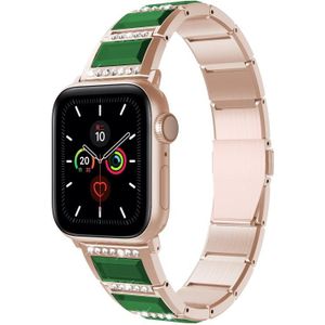 Xingyao-serie tweekleurige stalen band voor Apple Watch Series 6 & SE & 5 & 4 40mm / 3 & 2 & 1 38mm (Gold+Green)