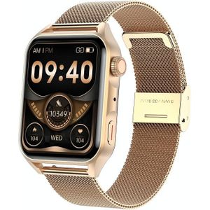 Ochstin 5HK28 1.78 inch Vierkant Scherm Stalen Band Smart Horloge Ondersteunt Bluetooth Oproepfunctie/Bloed Zuurstof Monitoring (Goud)