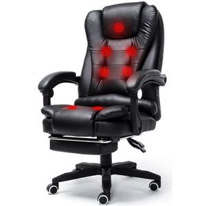 Moderne minimalistische Lift bureaustoel luie Seat gaming massage bureaustoel met stalen voeten (zwart)