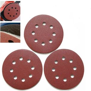 100 stuks 125MM Flocking schuurpapier 5 inch 8 hole disc schuurpapier zelfklevende schuurpapier  Grit: 80 mesh