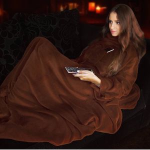 Snuggie Original - Deluxe - Bruin - XL - Fleece Deken - Met Mouwen - Anti-Pluis - 215x150 cm -  Plaid