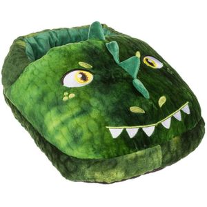 Dinosaurus Voetwarmer - Extra Pluche Comfort - Groen - Huiselijke Warmte - Kinder voetwarmers