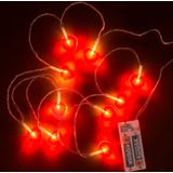 Hartjes slinger - Met 10 LED hartjes - 165 cm - LED verlichting - Valentijn versiering