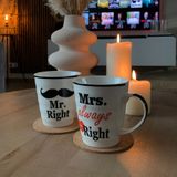 Mr. & Mrs. Right bekers - Beker - 2 Stuks