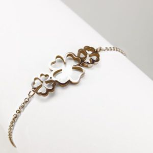 PONYTAIL & CO ARMBANDJE 3 KLAVERS - Rosé Goud