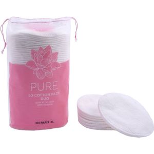 Ici Paris Xl Ovale Wattenschijfjes Duo Met Aloa Vera 100 Katoen 50 Pads Ici Paris Xl - Pure Ovale Wattenschijfjes Duo Met Aloã‹ Vera 100% Katoen - 50 Pads