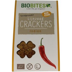 Biobites Lijnzaad Crackers Raw Indian 2st