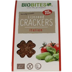 Biobites Lijnzaad Crackers Raw Italian 2st