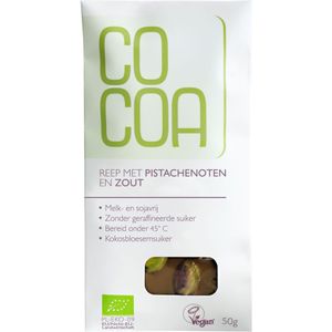 Cocoa Reep Pistachenoten Zout 50 gram