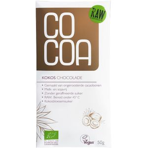 Cocoa Reep RAW Chocolade Kokos 50 gram