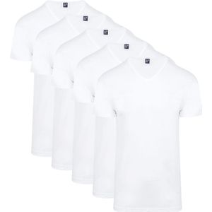 Alan Red Vermont T-Shirt V-Hals Wit 5 pack