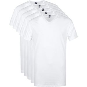 Alan Red Vermont T-Shirt V-Hals Wit 5 pack