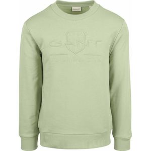 Gant Sweater Ebossed Logo Lichtgroen
