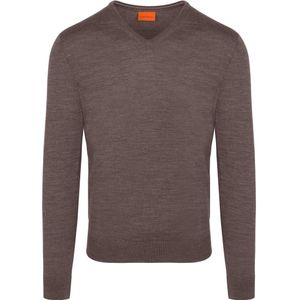 Suitable Merino Pullover V-Hals Taupe