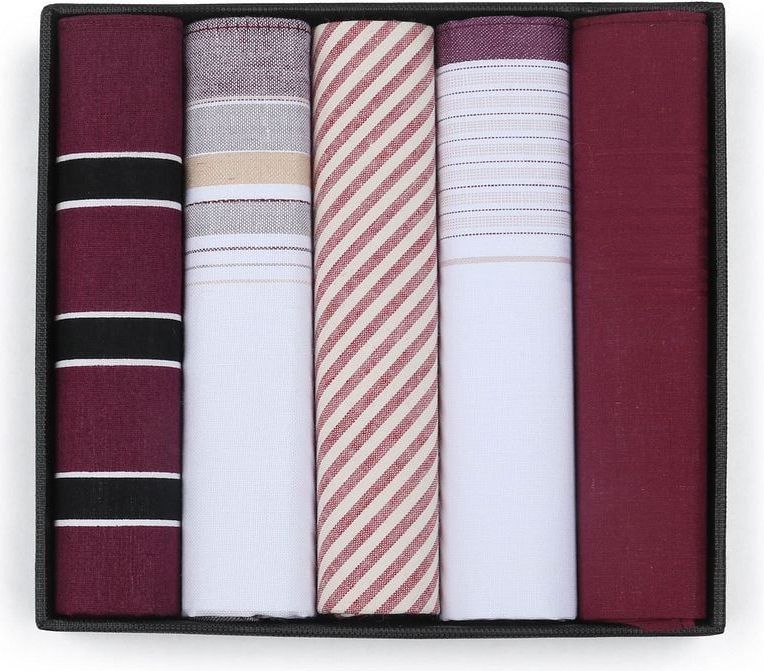 Suitable Zakdoeken 5-Pack Dessin Bordeaux - Maat - Heren