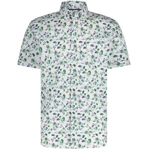 State Of Art Short Sleeve Hemd Bloemenprint Groen