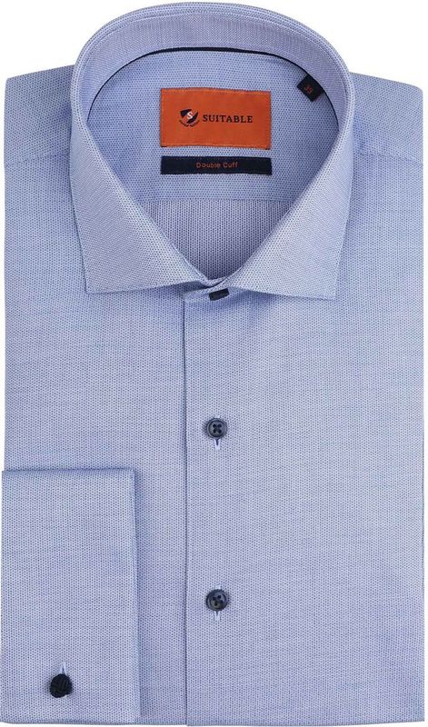 Suitable Overhemd Dubbel Manchet Blauw