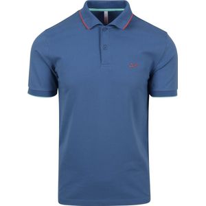 Sun68 Poloshirt Sall Stripe Collar Blauw