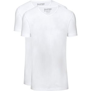 Sater 2-pack T-shirt Basic Extra ang V-neck Wit