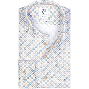 R2 Knitted Knitted Hemd Beige Blauw