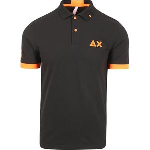 Sun68 Poloshirt Logo Fluo Zwart