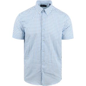 Suitable Short Sleeve Hemd Print Blauw