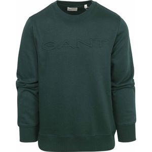 Gant Sweater Embossed Logo Donkergroen