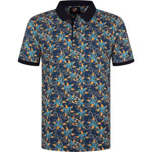 Suitable Polo Bloemen Donkerblauw