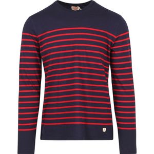 Aror-Lux Port-Louis T-Shirt Strepen Donkerblauw Rood