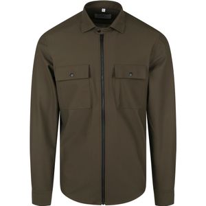 Suitable Jacket Shirt Donkergroen