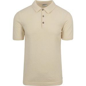 No Excess Knitted Poloshirt Structuur Ecru