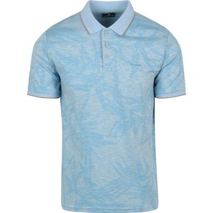 State of Art Poloshirt Faded Leaf Lichtblauw