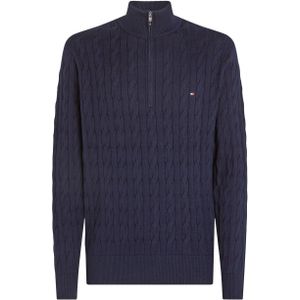 Tommy Hilfiger Half Zip Pullover Cable Navy