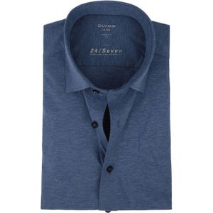 OLYMP Luxor Jersey Stretch Hemd 24/Seven Donkerblauw