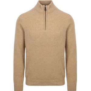 Suitable Half Zip Trui Wol Beige