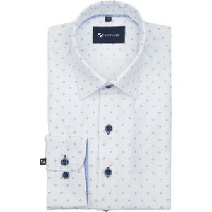 Suitable Overhemd Oxford Print Wit