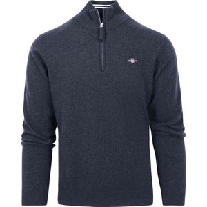 Gant Halfzip Wol Trui Logo Navy