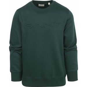 Gant Sweater Embossed ogo Donkergroen