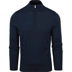 Suitable Merino Half Zip Trui Navy