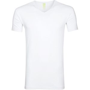 Alan Red Bamboo T-hirt V-Hal Wit