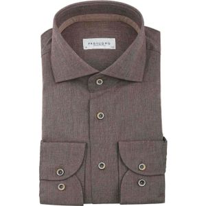 Profuomo Hemd Flanel Bruin