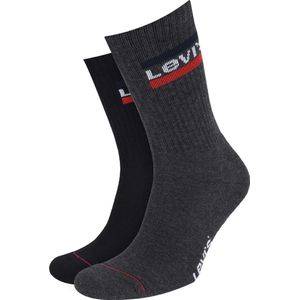 Levi's 2-Pack Sportswear Sokken Zwart Antraciet