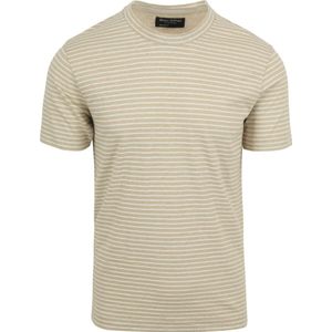 Marc O'Polo T-Shirt Linnen Streep Ecru