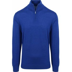 King Essentials The Michael Half Zip Pull Merino Royal Blauw