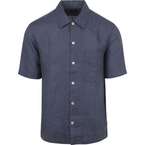 Marc O'Polo Overhemd Short Sleeves Linnen Navy